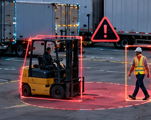 Forklift and pedestrian flagged for a near-miss interaction