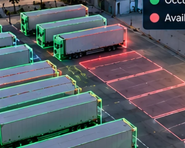 Trailer parking spaces marked occupied and available