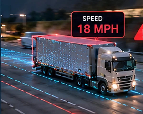 Truck flagged by LiDAR speed detection at 18 mph