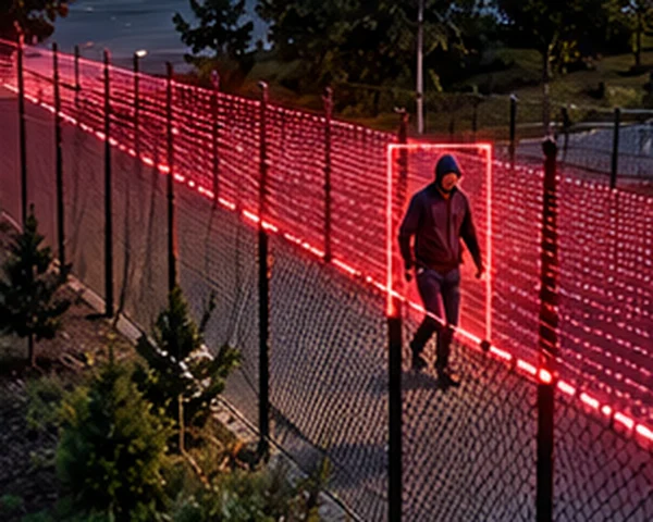 Person detected walking along a monitored perimeter fence